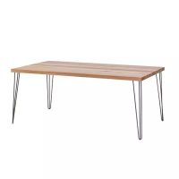Black Hairpin Banquet Table W- Timber Top