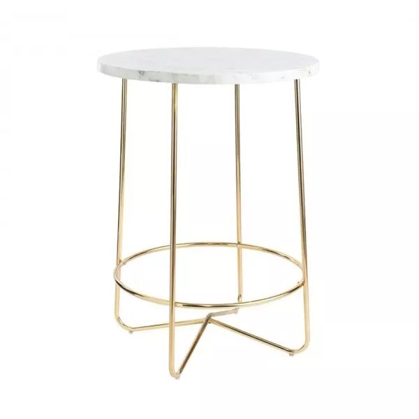 Gold Wire Arrow Table with Marble Top Hire