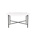 Black Cross Coffee Table Hire - White Top
