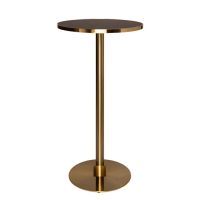 Brass Cocktail Bar Table Hire - Black Marble Top