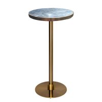 Brass Cocktail Bar Table Hire - Blue Marble Top
