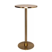 Brass Cocktail Bar Table Hire - Pink Terrazzo Top