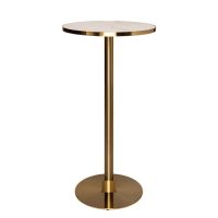Brass Cocktail Bar Table Hire - White Marble Top