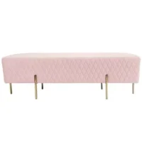 Pink Velvet Ottoman Bench Hire