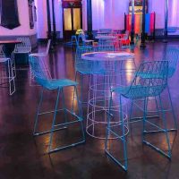Turquoise Wire Stool - Arrow Stool Hire