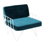 Wire Arm Chair - Green Velvet Cushions Hire