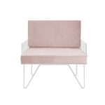 Wire Arm Chair - Pink Velvet Cushions