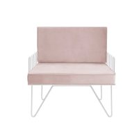 Wire Arm Chair - Pink Velvet Cushions