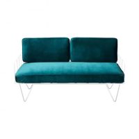Wire Sofa Lounge – Ivy Green Velvet Cushions