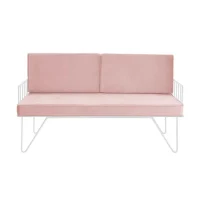 Wire Sofa Lounge – Pink Velvet Cushions