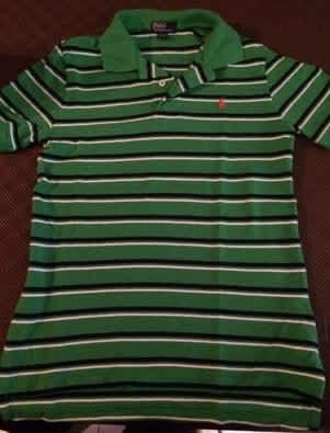 Boys green striped polo Ralph Lauren