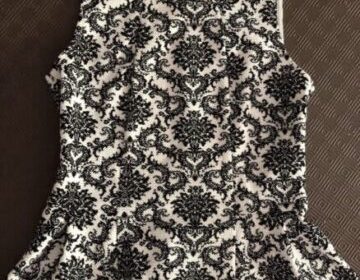 Dotti Black and White Damask Peplin Top