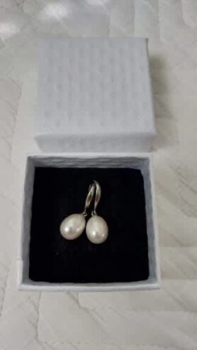 Freshwater pearl sterling silver earrings