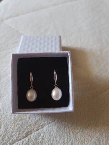 Freshwater pearl sterling silver earrings