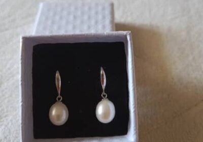 Freshwater pearl sterling silver earrings