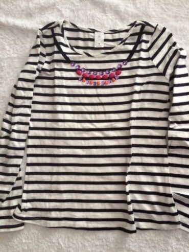 Girls Striped Embellished Top