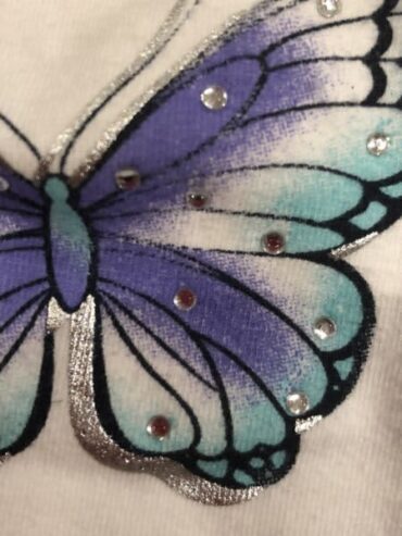 Girls White Butterfly TShirt