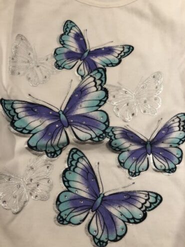 Girls White Butterfly TShirt