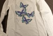 Girls White Butterfly TShirt