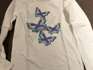 Girls White Butterfly TShirt