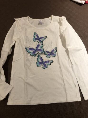 Girls White Butterfly TShirt