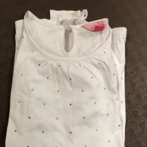 Girls White Sparkle TShirt