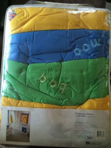 Rainbow farm cot quilt