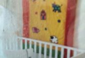 Rainbow farm cot quilt