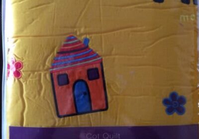 Rainbow farm cot quilt