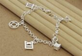 Sterling silver charm bracelet