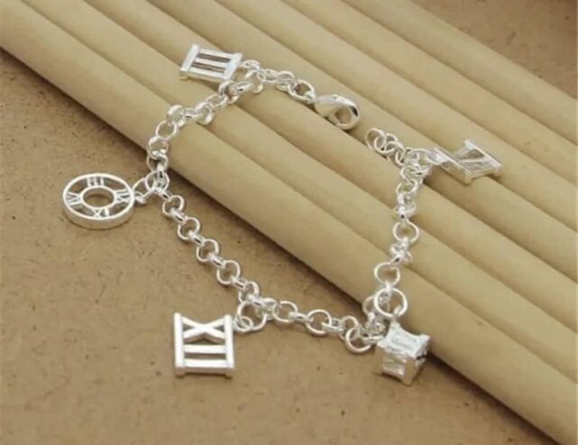 Sterling silver charm bracelet