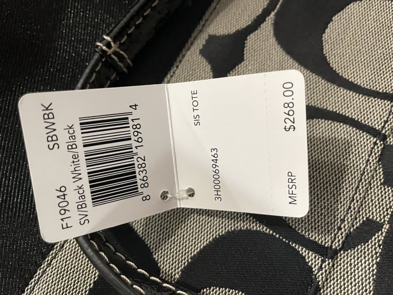 Coach Black Silver Tote Bag