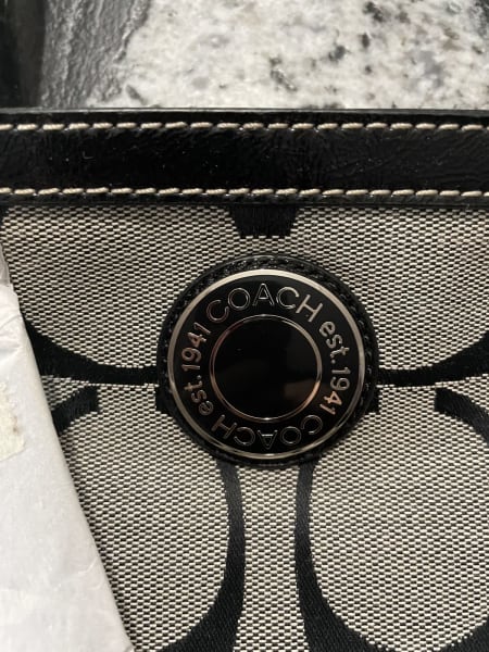 Coach Black Silver Tote Bag