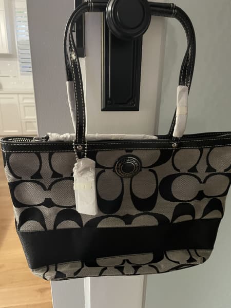 Coach Black Silver Tote Bag