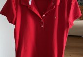 Women’s red Tommy Hilfiger polo top