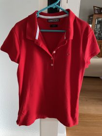 Women’s red Tommy Hilfiger polo top