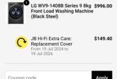 AS NEW WITH WARRANTY – LG 8KG AI, STEAM, WIFI & APP FRONT LOADER