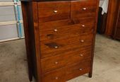 Walnut color solid wooden 6 drawers tallboy