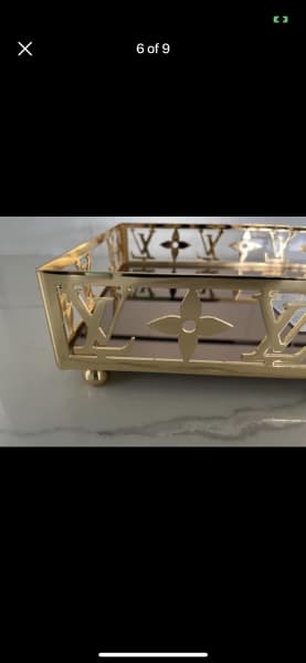 Gold LV Designer Cake Stand and Tray