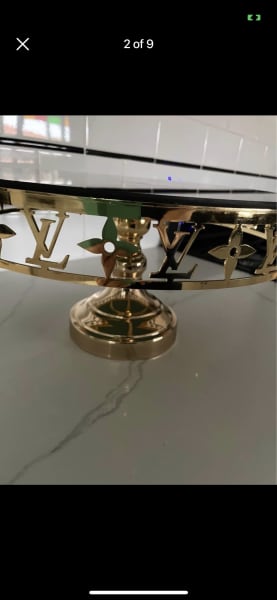 Gold LV Designer Cake Stand and Tray