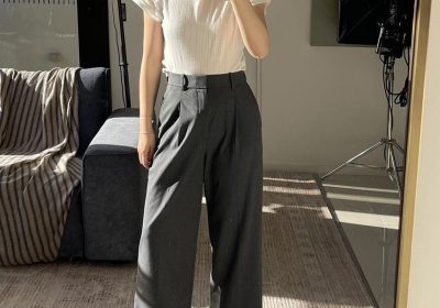 UNIQLO Women’s Grey and Black Trousers