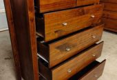 Walnut color solid wooden 6 drawers tallboy