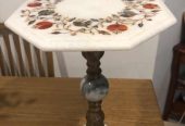 Antique Brass and Marble Side Coffee Table