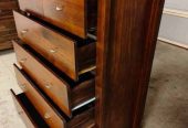 Walnut color solid wooden 6 drawers tallboy