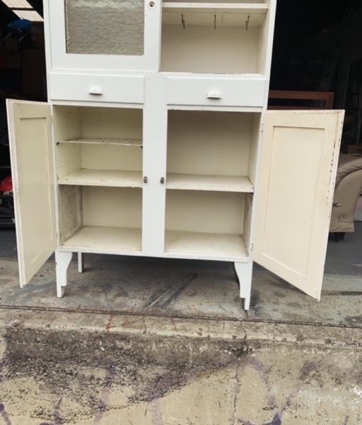 Vintage shabby chic kitchen cabinet