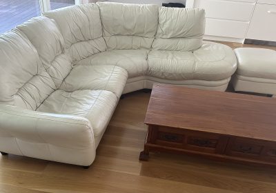 Sofa, ottoman and coffee table