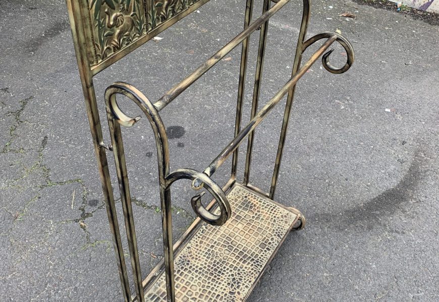 Retro metal towel rail or umbrella stand