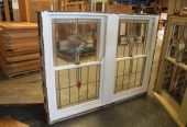 Pair Leadlight Double Double Hug Windows