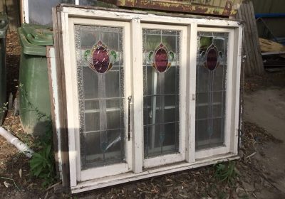 Timber Triple Casement Leadlight Window