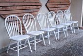 White Colonial Vintage Timber Wooden Chairs Set of 6 $150